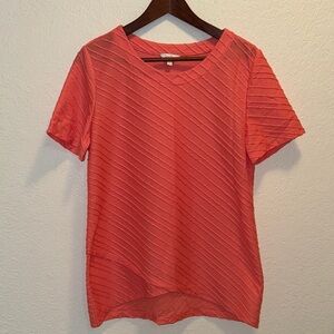 Coral Bay Textured Short Sleeve Top - Peach